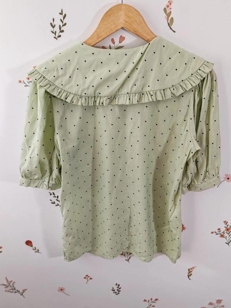 Blouse col claudine vert taille M/l