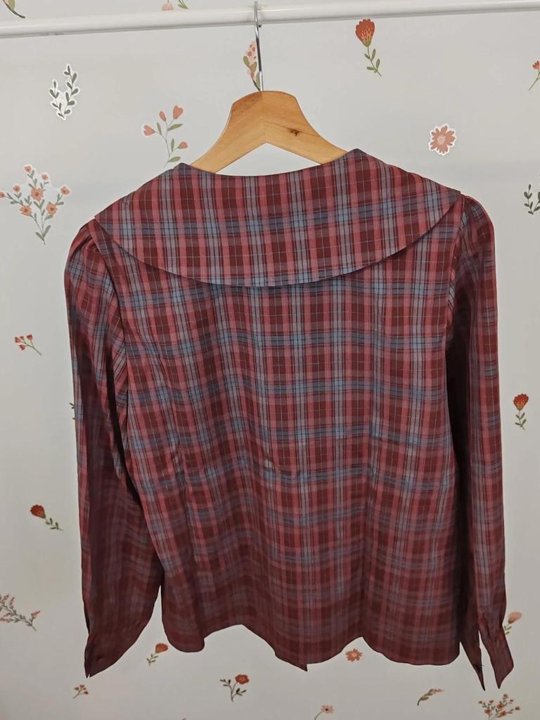 Blouse tartan col claudine taille L