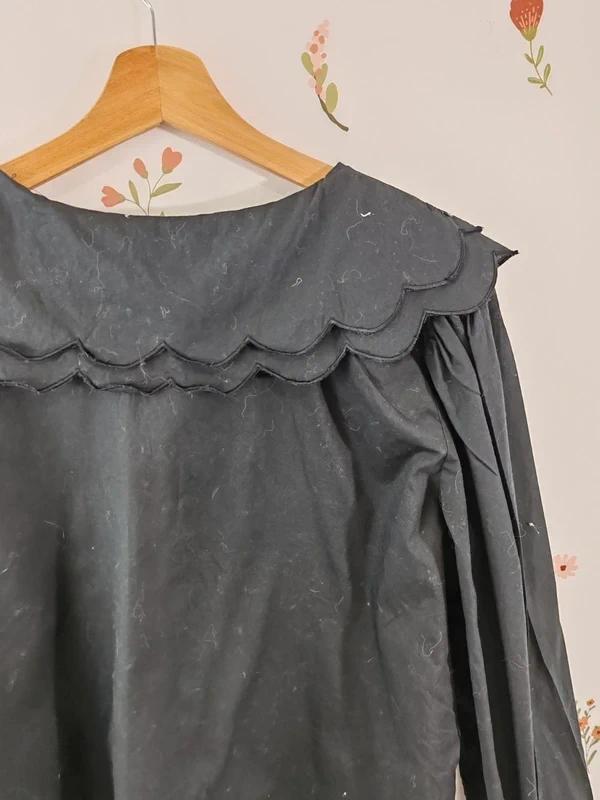 Blouse double col noir taille Xl
