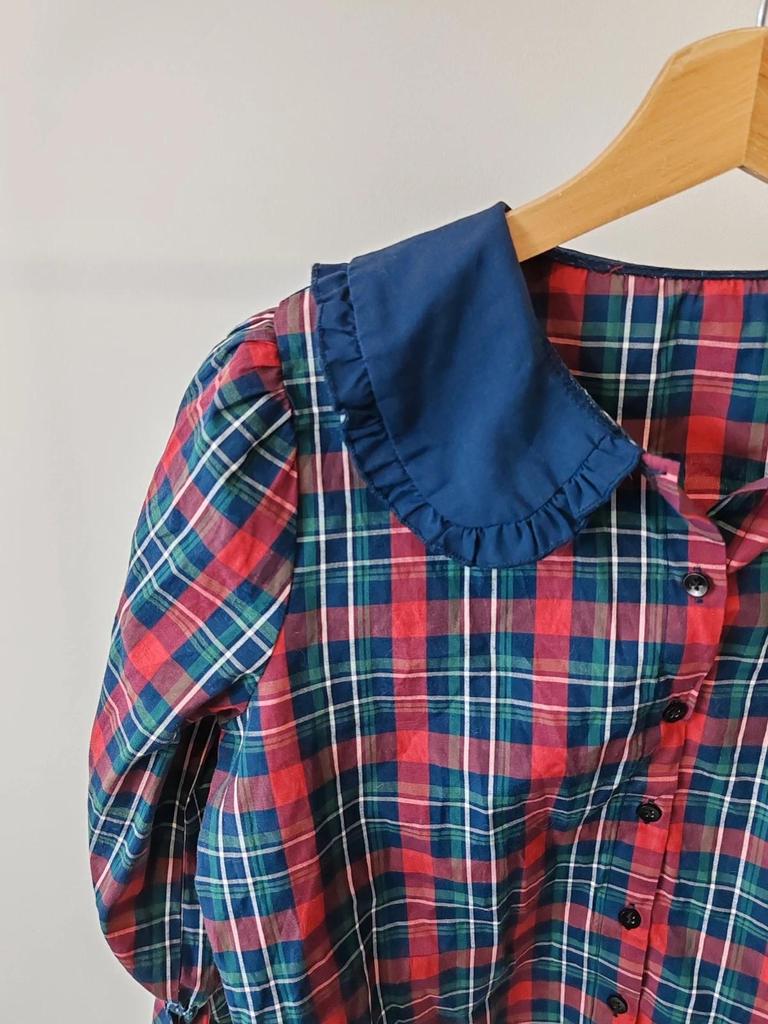 Blouse carreaux col claudine taille 34/36 #ibzrc