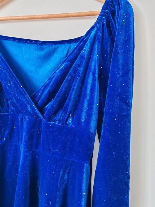 Robe velours bleu taille Xl