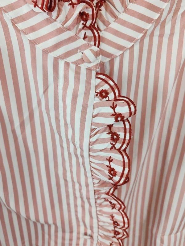 Blouse rayée rose taille L