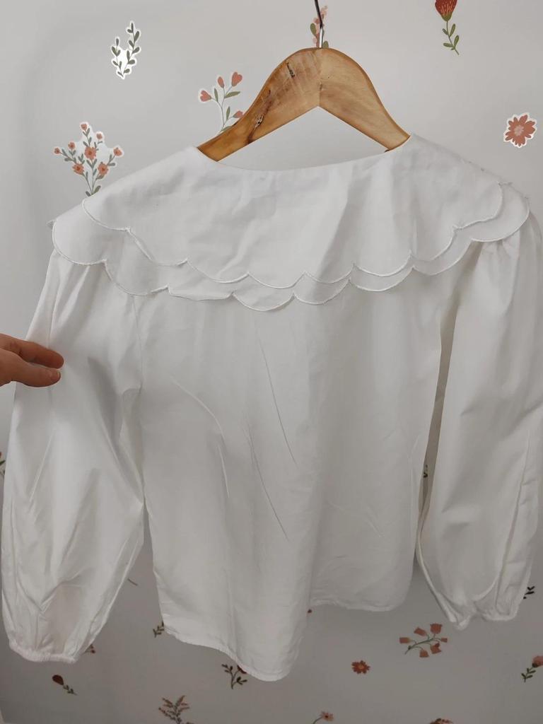Blouse double col blanc taille M/l