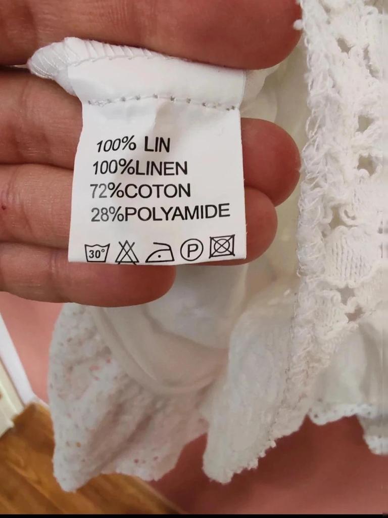 Robe courte dentelle lin bohème 42