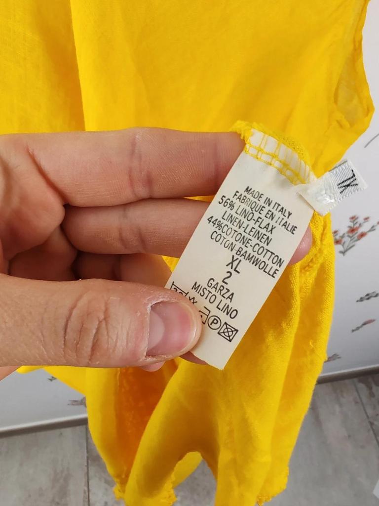 Robe courte lin jaune taille /ml