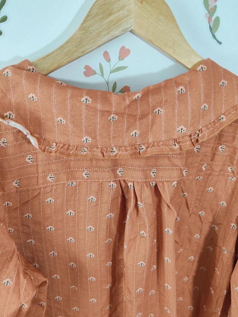 Blouse col claudine orange taille M/l