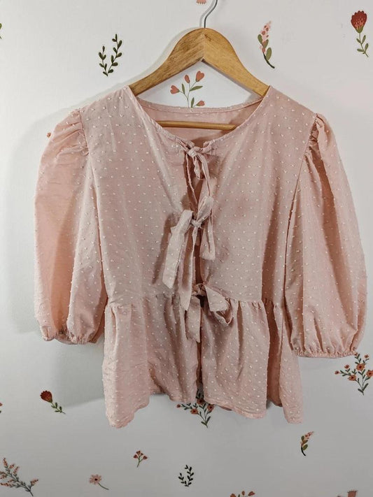 Blouse noeud rose taille M/l