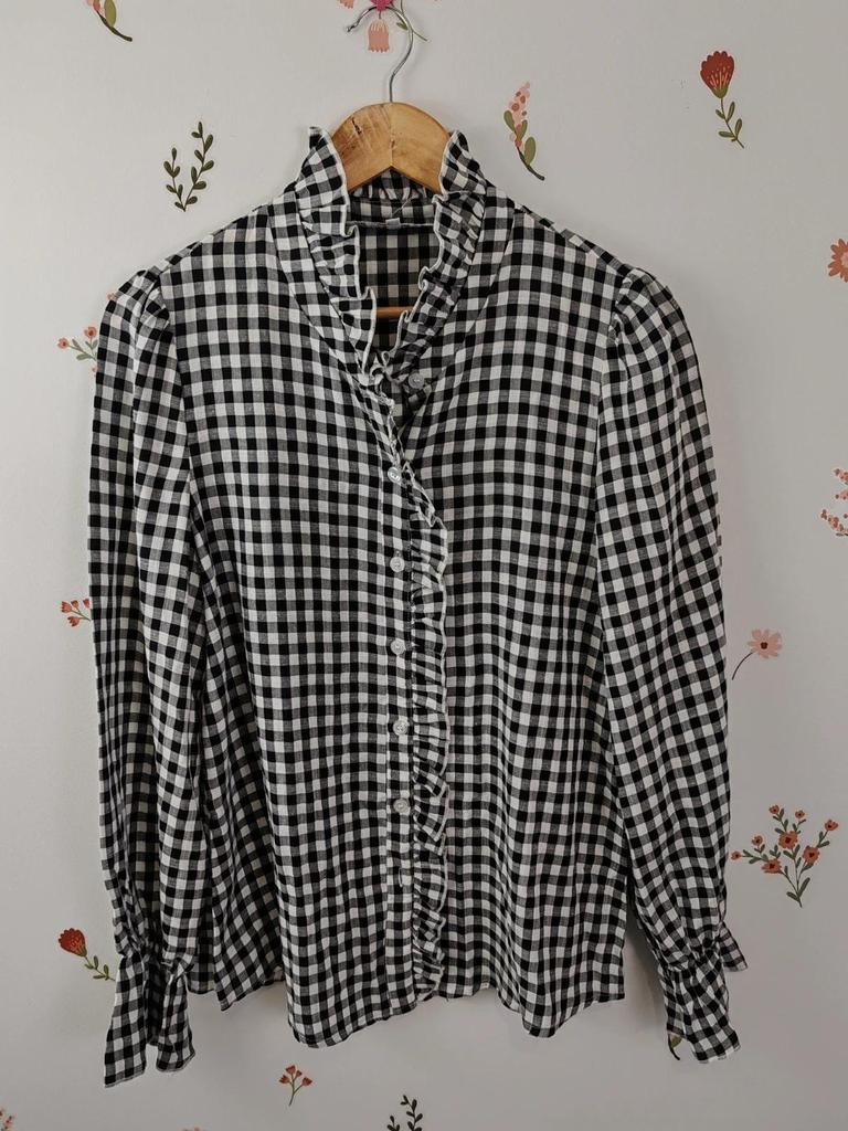 Blouse vichy col haut taille S/m