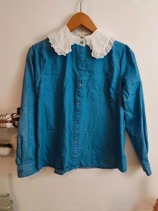 Blouse col claudine jean taille S
