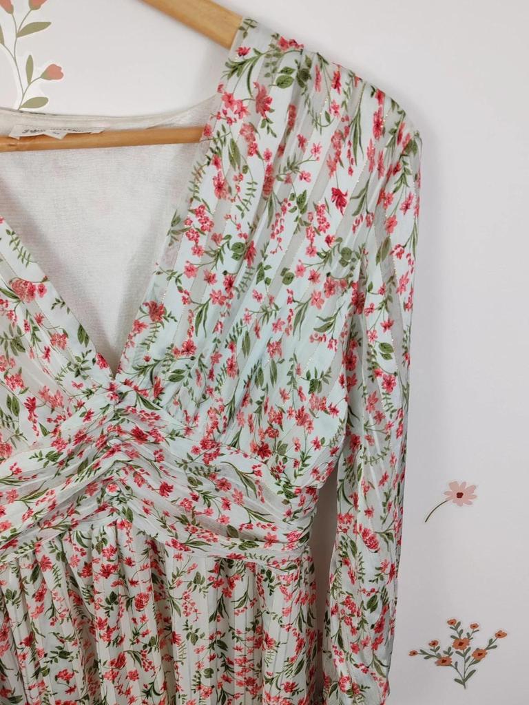 Robe fleuri blanc taille M