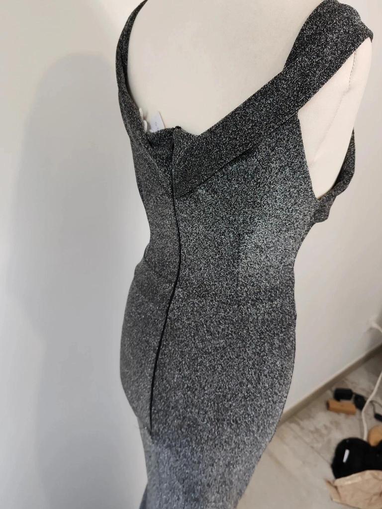 Robe longue brillante argenté taille S/m