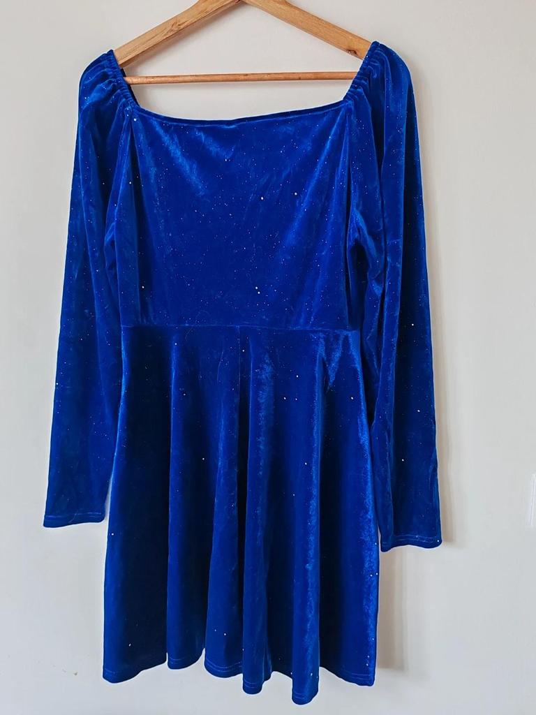 Robe velours bleu taille Xl