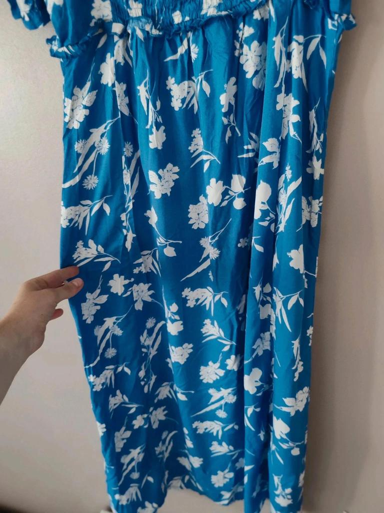 Robe longue cottage bleu taille L