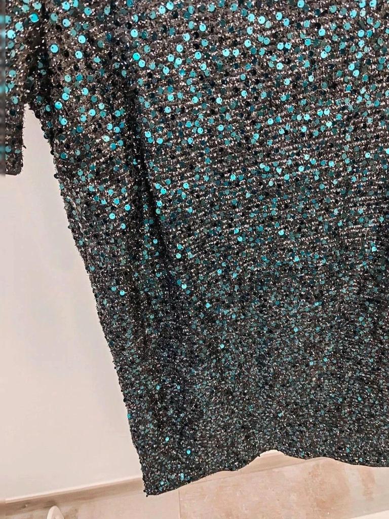 Robe droite sequins vert taille S