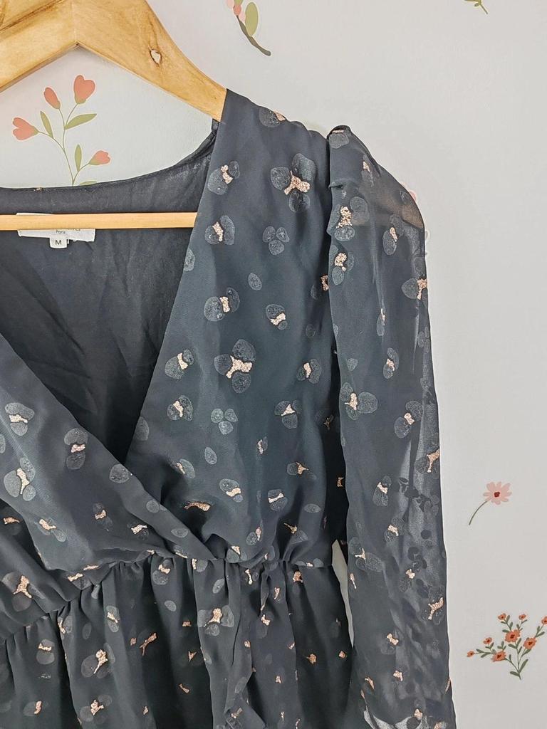 Robe léopard noir doré taille M