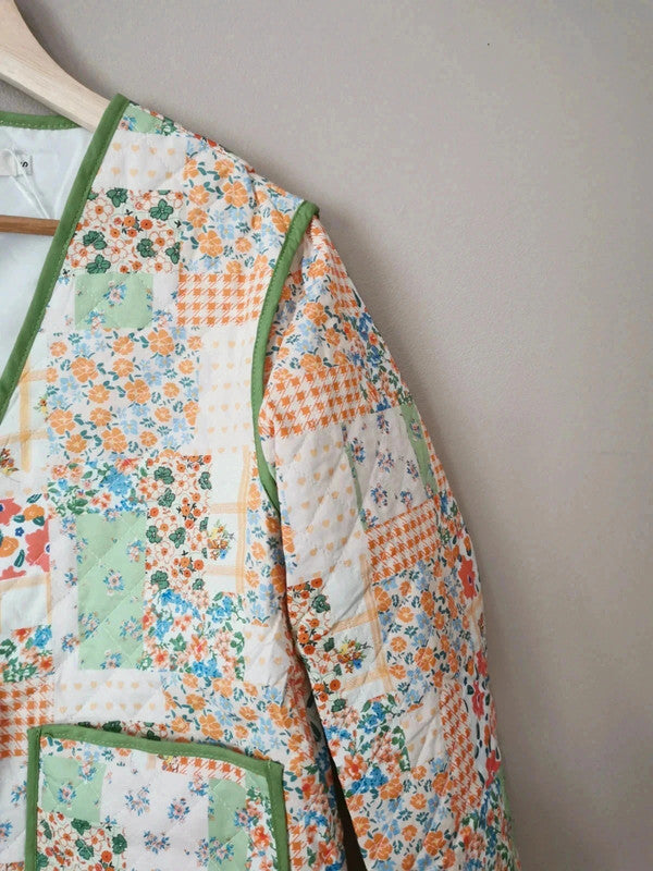 Veste patchwork vert Heather