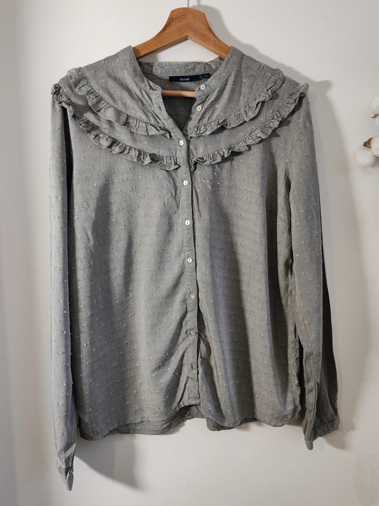 Blouse grise volantée taille L