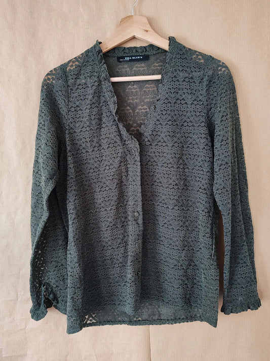 Blouse dentelle kaki