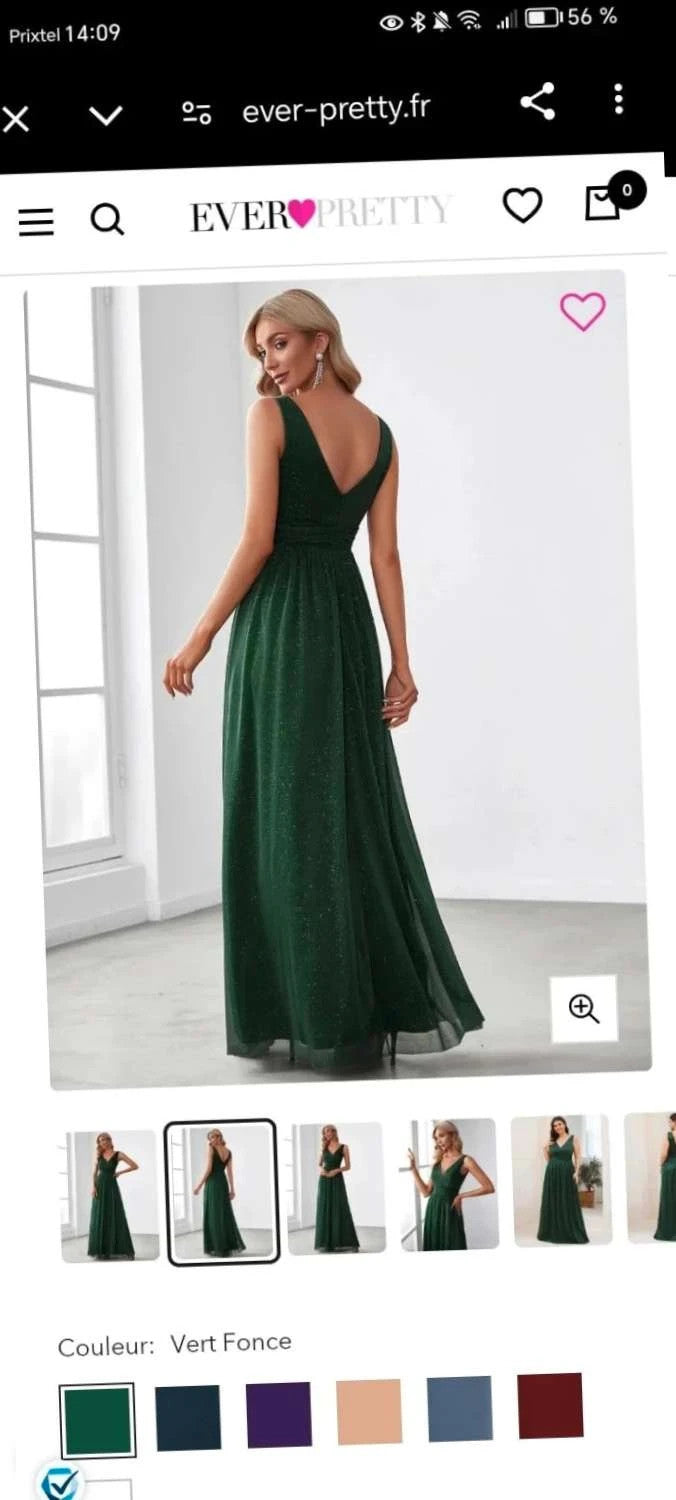 Robe  de soirée  vert  sapin