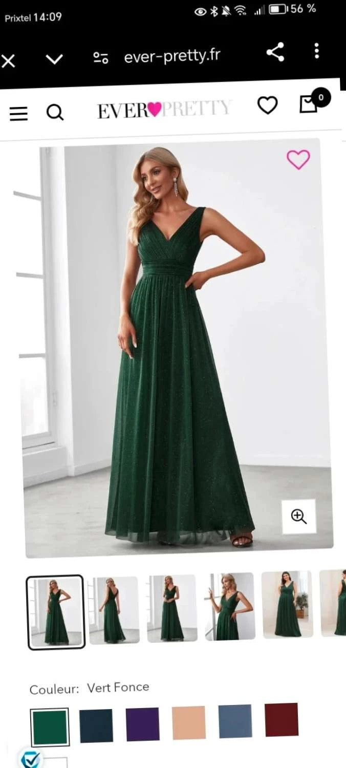 Robe  de soirée  vert  sapin