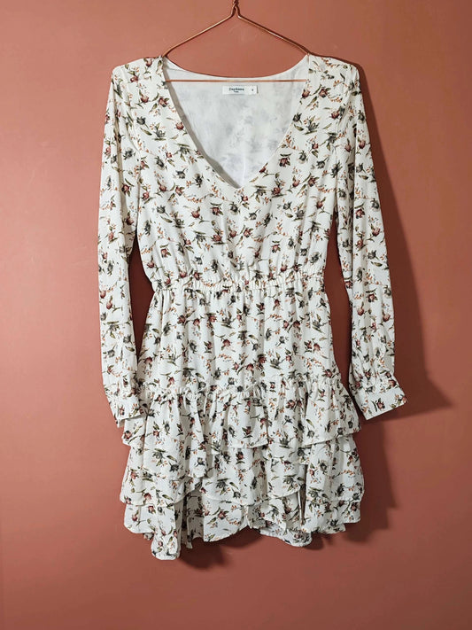 Robe fleurie blanche taille S