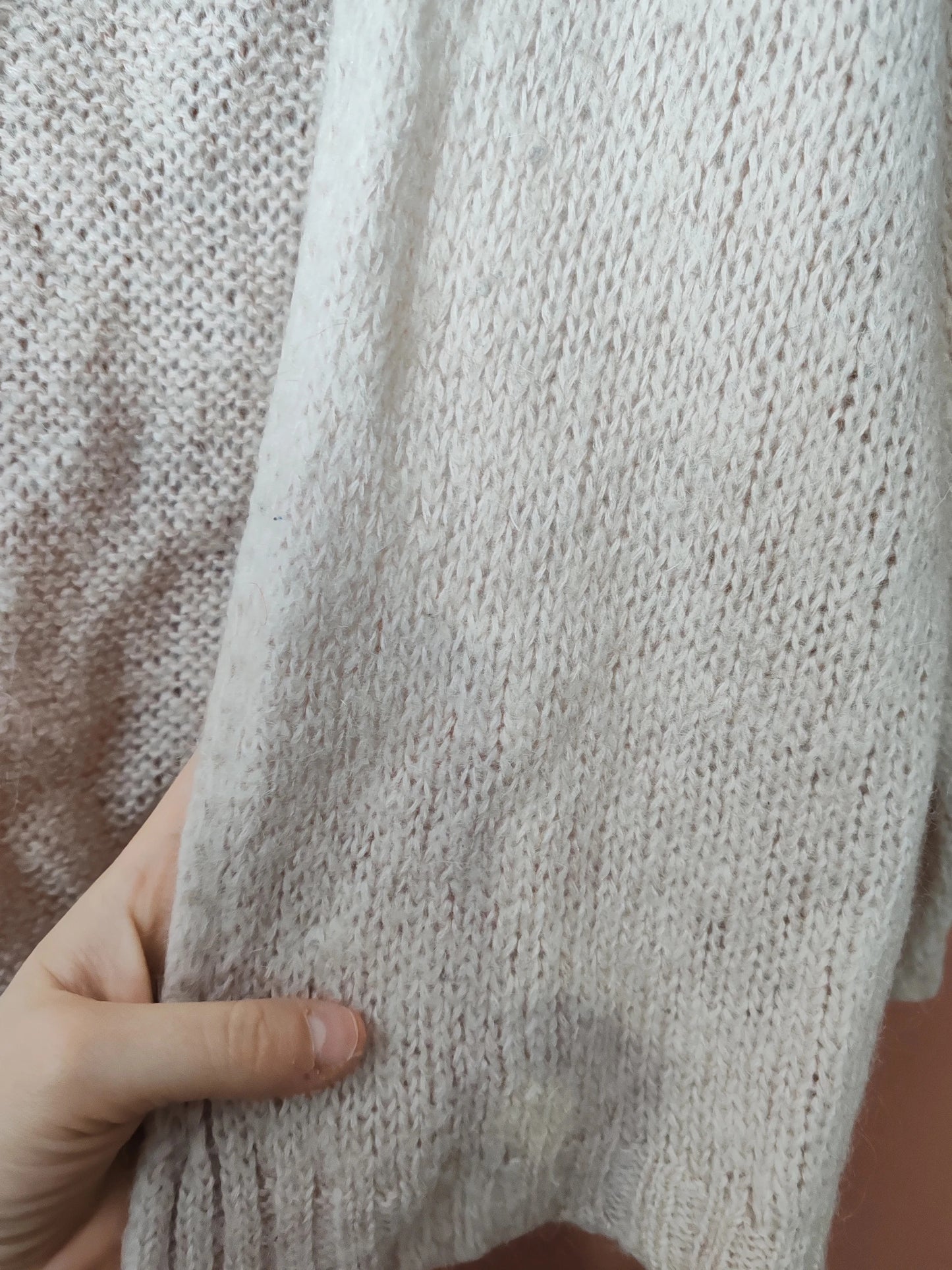 Cardigan mohair rose pale