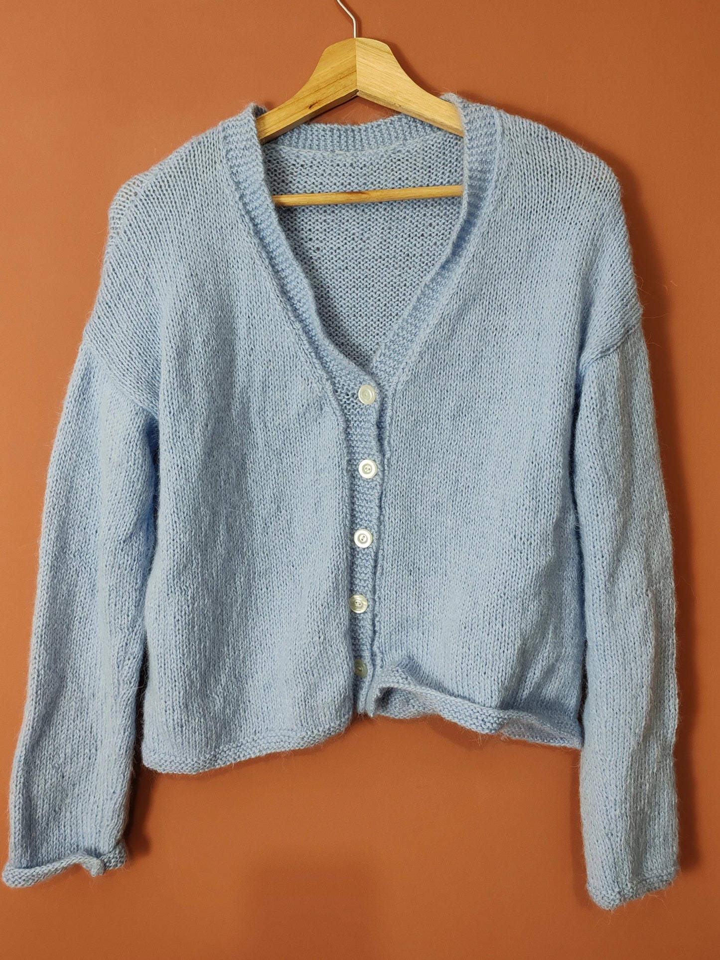 Cardigan duveteux bleu clair