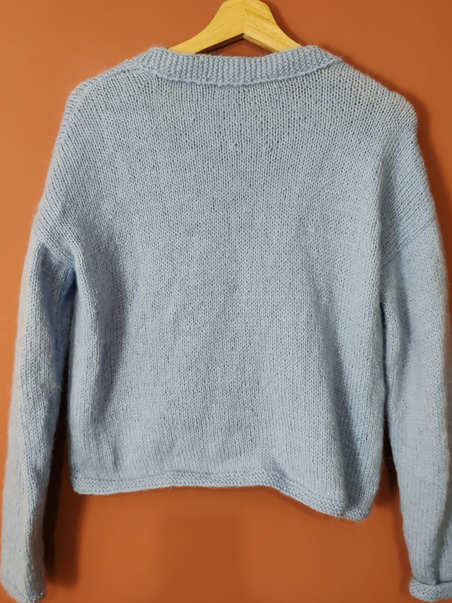 Cardigan duveteux bleu clair