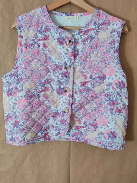 Veste sans manches fleuris taille S/M