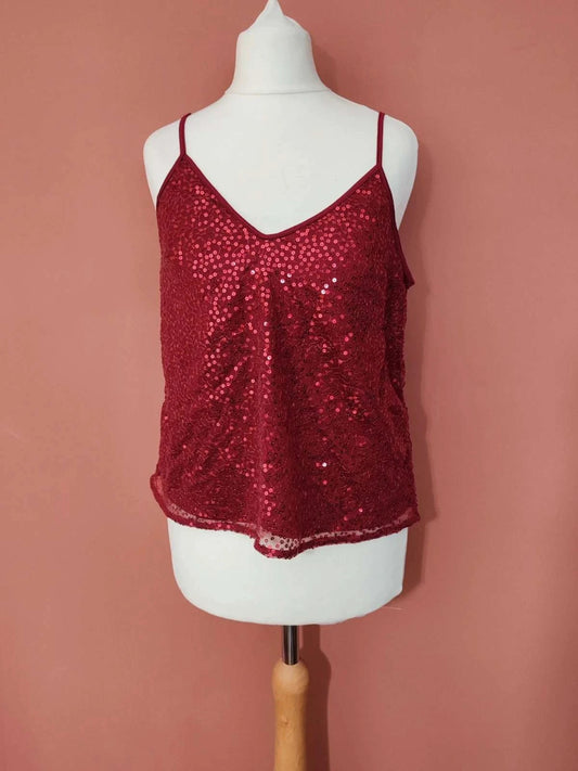 Top sequins bordeaux