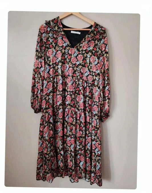 Robe longue motif noir