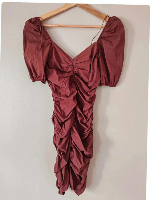 Robe moulante marron