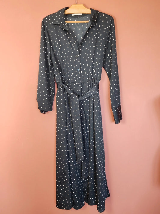 Robe longue pois Mango