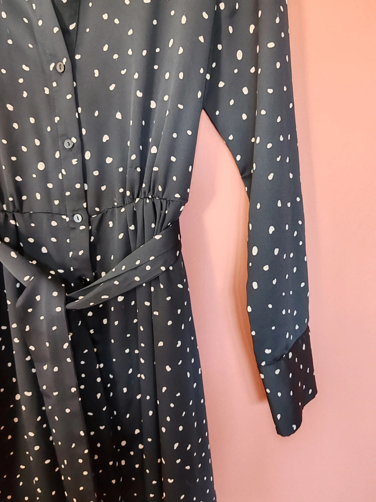 Robe longue pois Mango