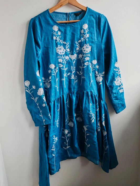 Robe jean broderies