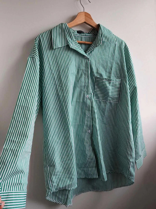 Chemise rayures vertes