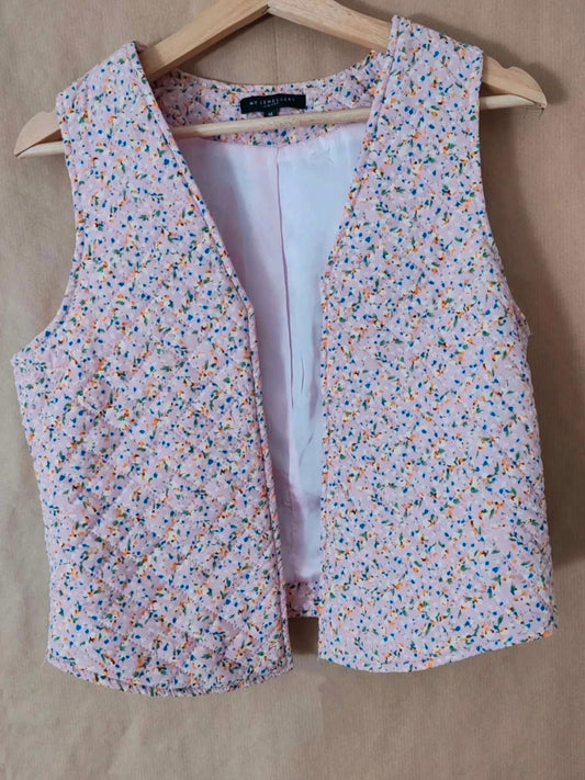 Gilet fleuri sans manches taille M