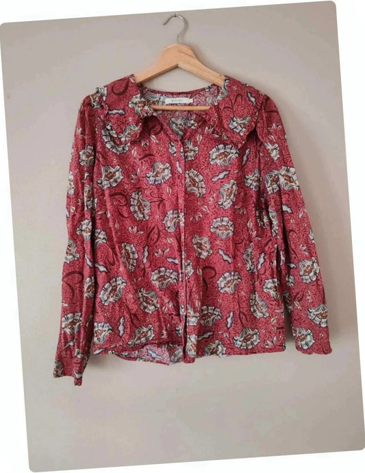 Chemise col claudine motif