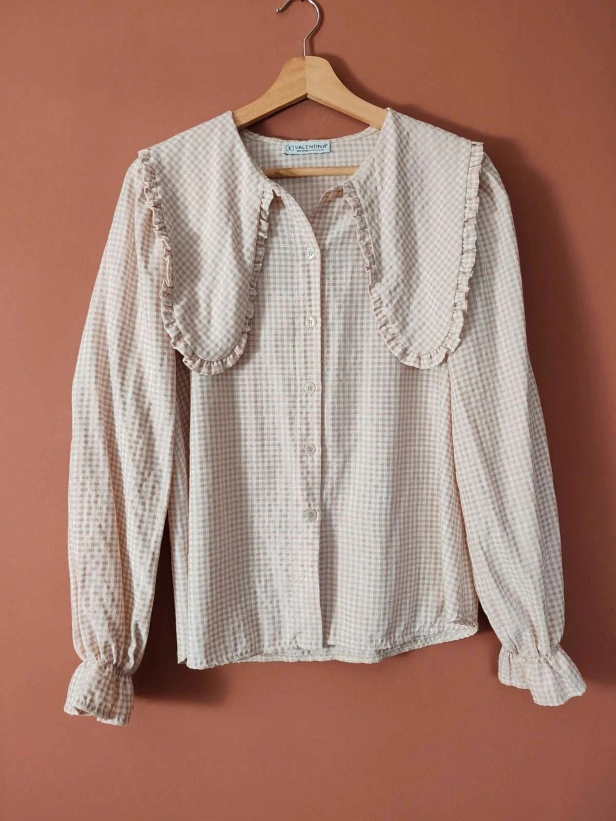 Blouse  vichy col claudine taille S/M