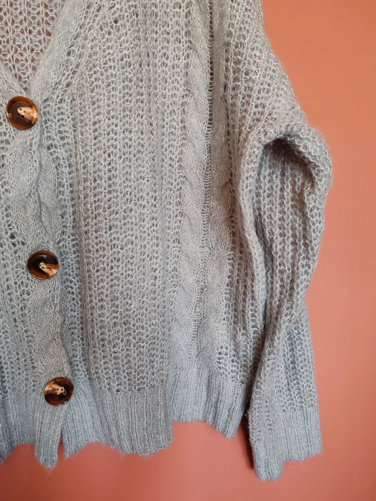 Cardigan loose bleu/gris taille L/XL