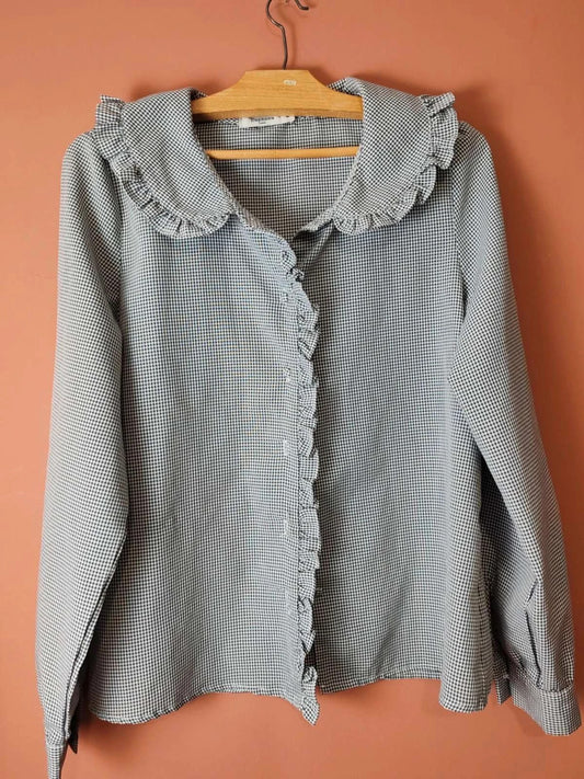 Blouse vichy col claudine taille M