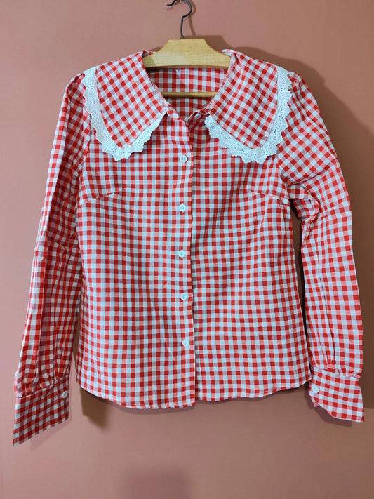 Blouse vichy rouge taille S