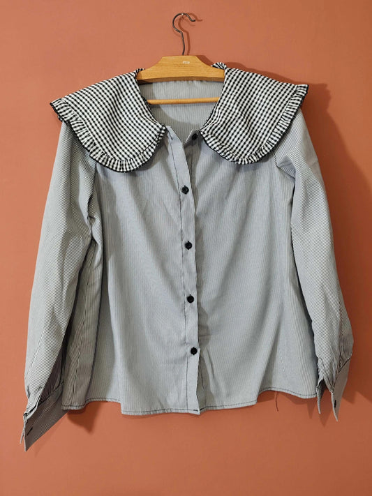 Blouse vichy noir et blanc taille S/M