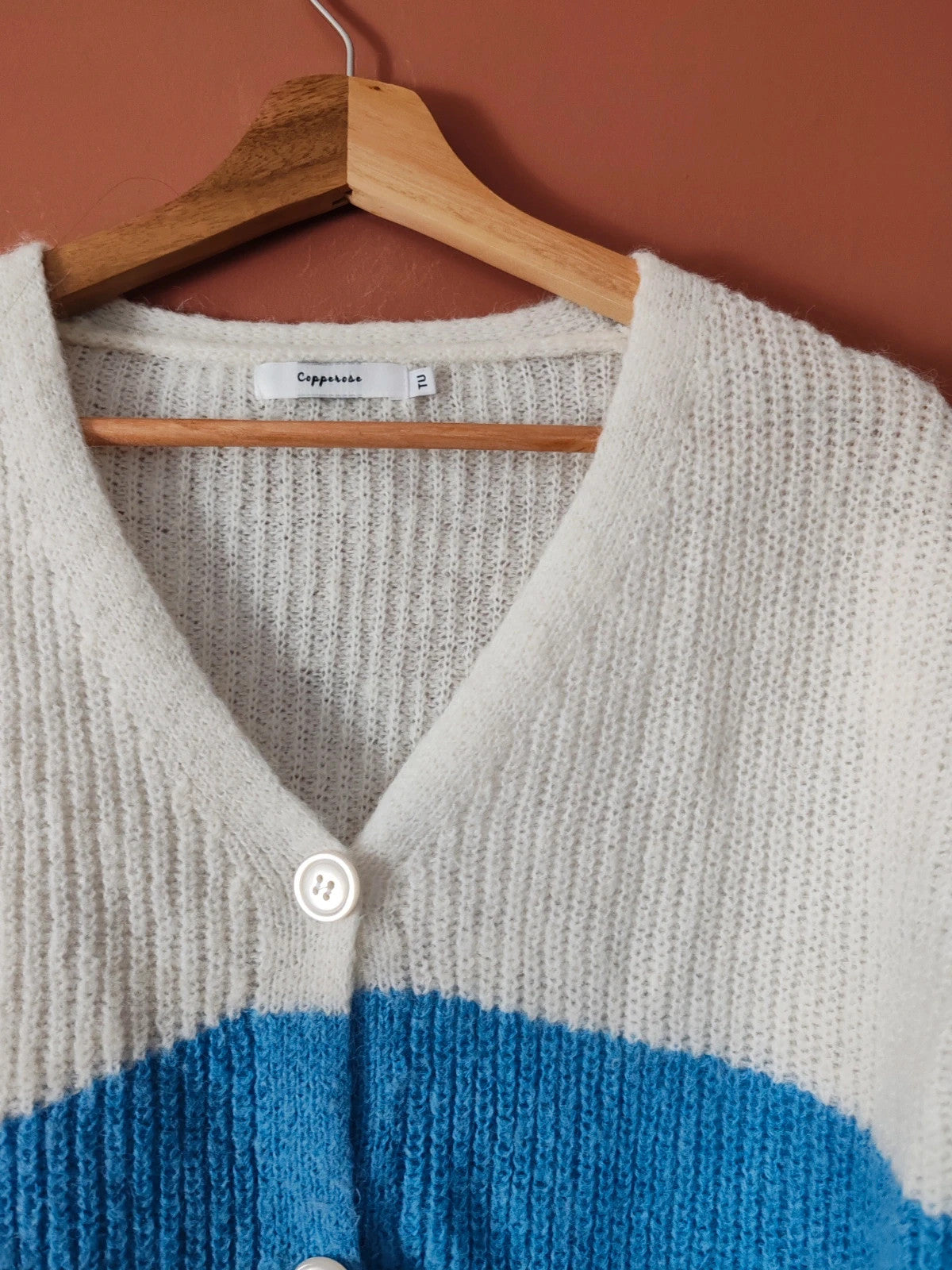 Cardigan blanc et bleu taille M/L