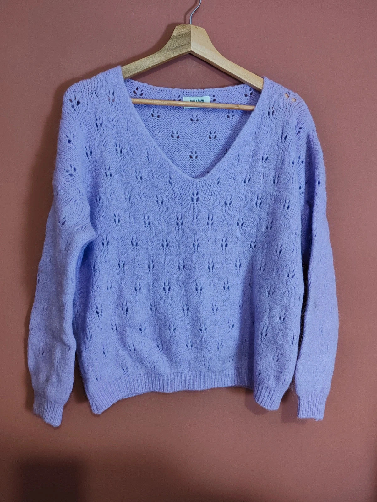 Pull kid mohair mauve taille M/L