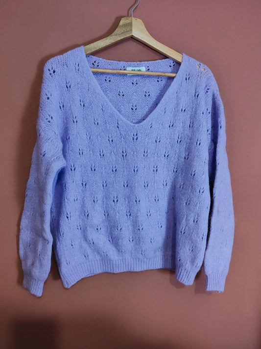 Pull kid mohair mauve taille M/L