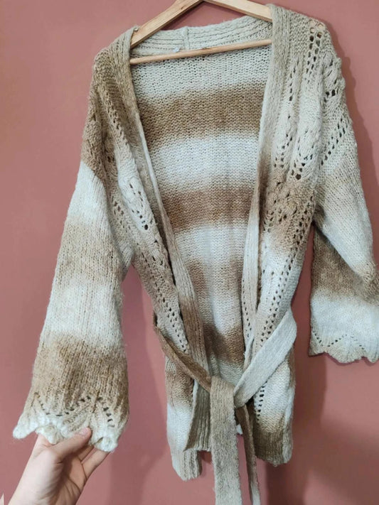 Gilet long beige taille M