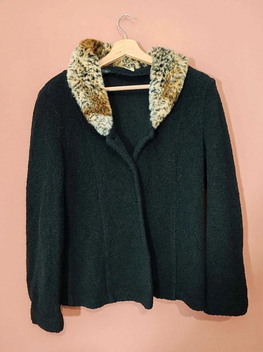 Gilet léopard laine