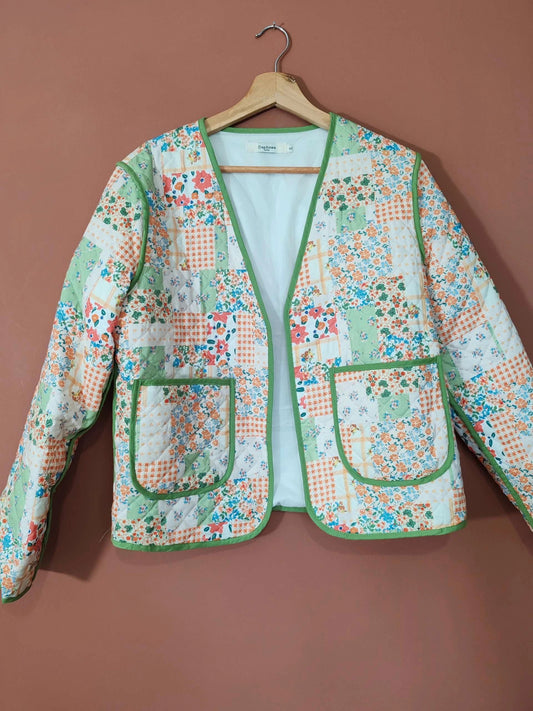 Veste patchwork matelassée vert taille S
