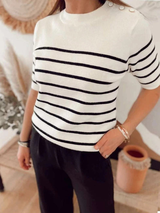 Pull marinière boutons